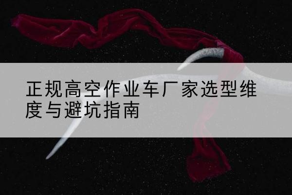 汶上高空作业车厂家-正规选型维度与避坑指南