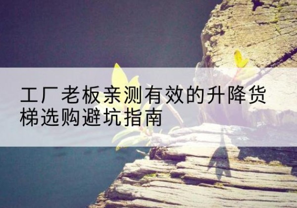 汶上升降货梯怎么选-工厂老板亲测有效的升降货梯选购避坑指南